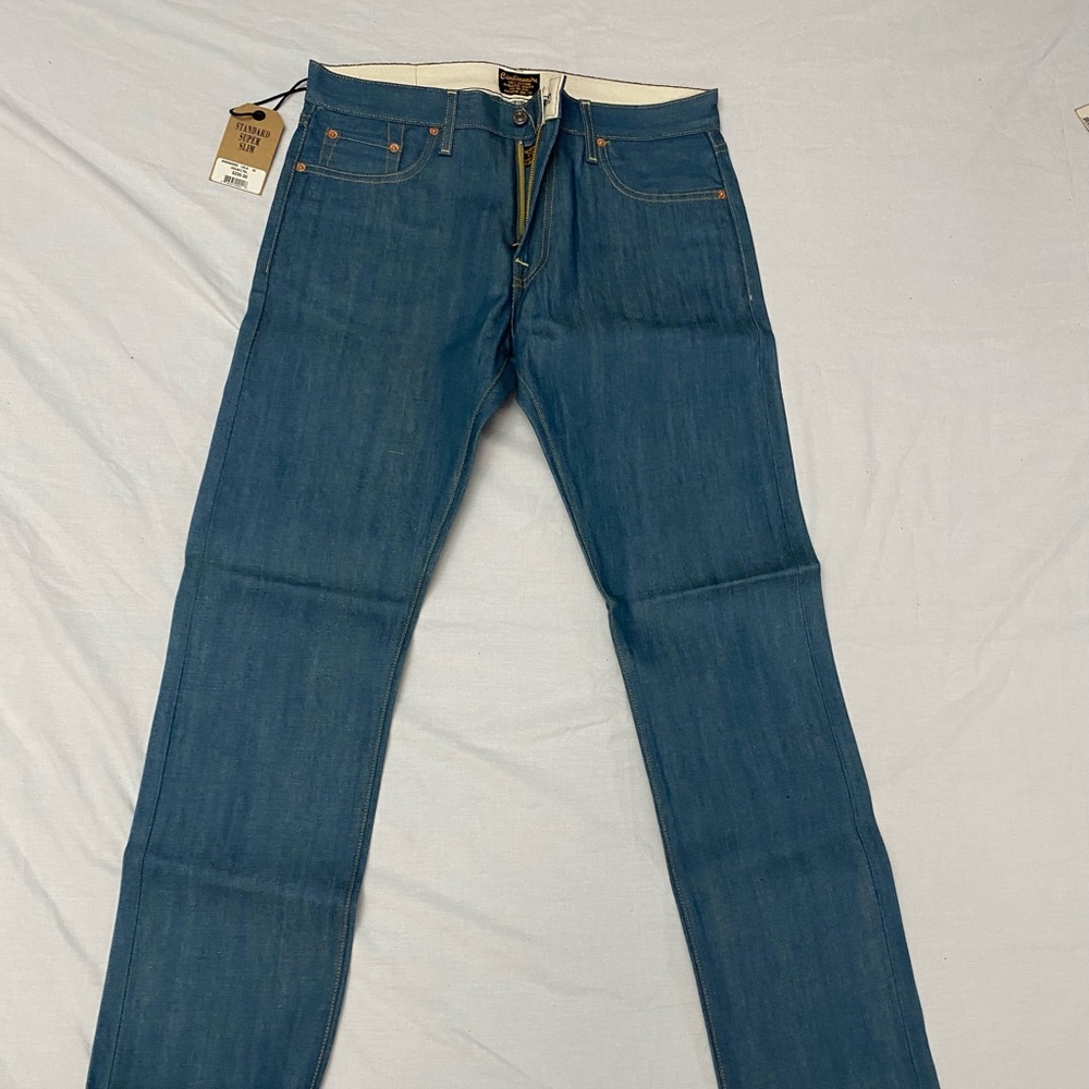 Civilianaire Japan Selvedge Standard Super Slim Light Blue Rigd Jeans Men 32